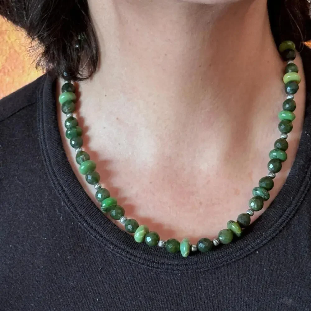 Carolyn Pollack Sterling Faceted & Smooth Serpentine 17